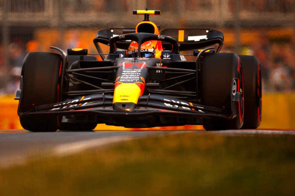 MONTREAL, QUEBEC - JUNE 16: Sergio Perez of Mexico driving the (11) Oracle Red Bull Racing RB19 on track during practice ahead of the F1 Grand Prix of Canada at Circuit Gilles Villeneuve on June 16, 2023 in Montreal, Quebec. (Photo by Jared C. Tilton/Getty Images) // Getty Images / Red Bull Content Pool // SI202306160639 // Usage for editorial use only //